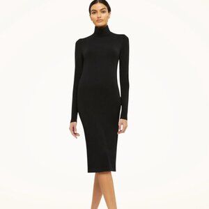 Wolford Aurora Midi Dress Black Turtleneck Long Sleeve